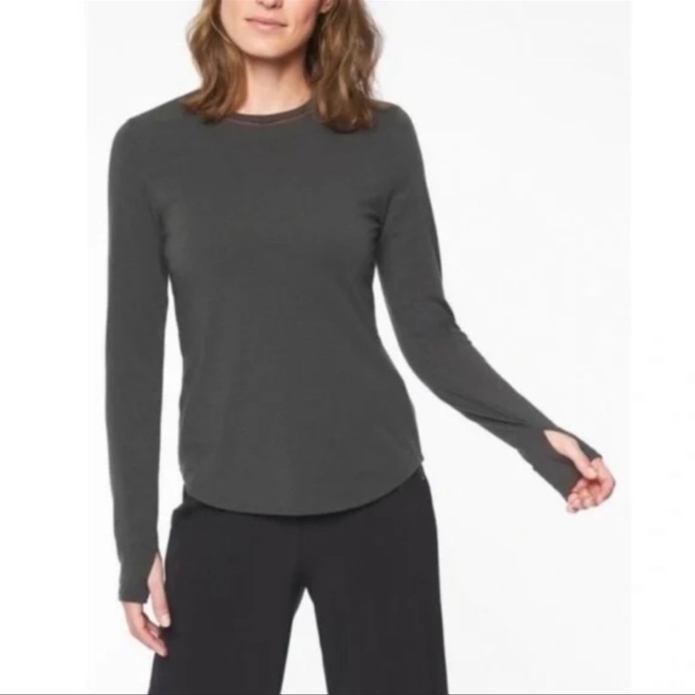 Athleta Industry Long Sleeve Meshed Merino Top.
